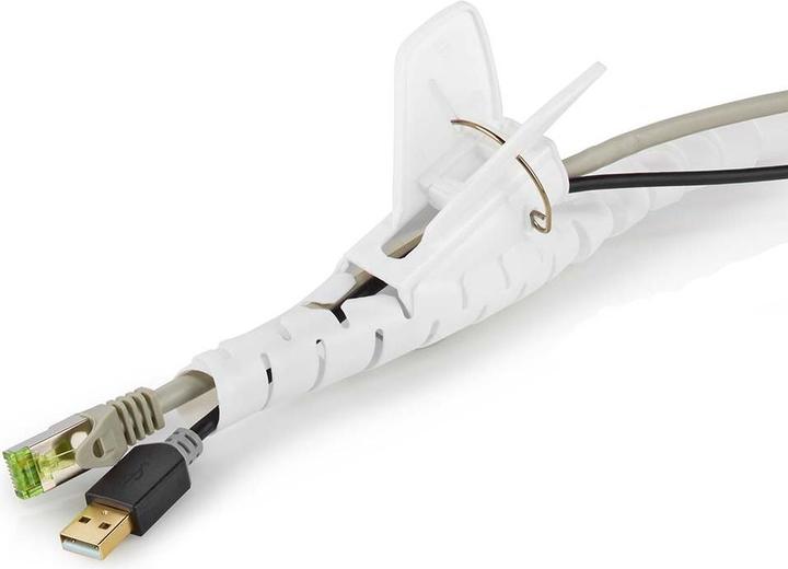 Actual product image Nedis Cable management sleeve 2.00 m 1 piece max. cable thickness: 22 mm PE White (Cable hole, 200 cm)
