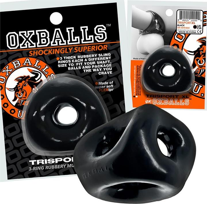 Actual product image Oxballs Tri-Sport XL Thicker 3-Ring Sling Black
