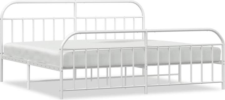 Image du produit VidaXL Bettgestell mit Kopf- und Fussteil Metall Weiss 200x200 (200 x 200 cm)