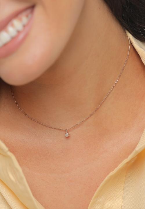 Image du produit Elli Choker, collier de pierres précieuses (Pierre de lune, Argent sterling 925, 36 cm)