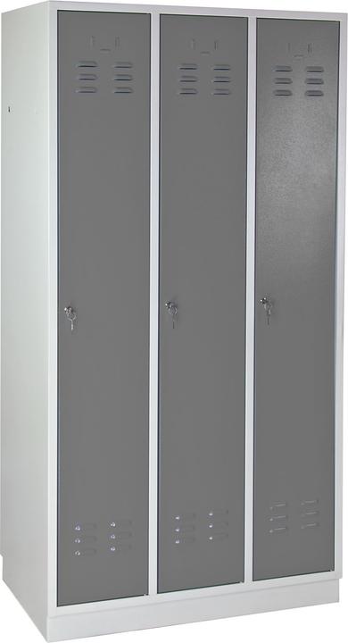Actual product image ADB Spind Garderobenschrank 3-türig Regular 1775x890x500 mm (89 cm, 177.50 cm)