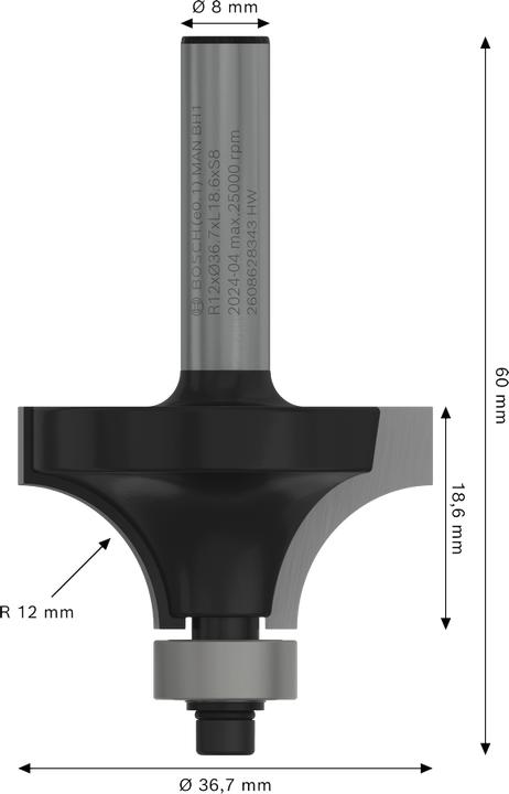 Produktbild Bosch Professional Zubehör Abrundfräser