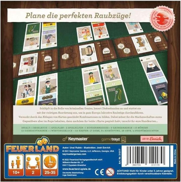 Actual product image Feuerland Caper Europe. Board game, for 2 players, from 10 years, DE edition. (German, 2 Players)