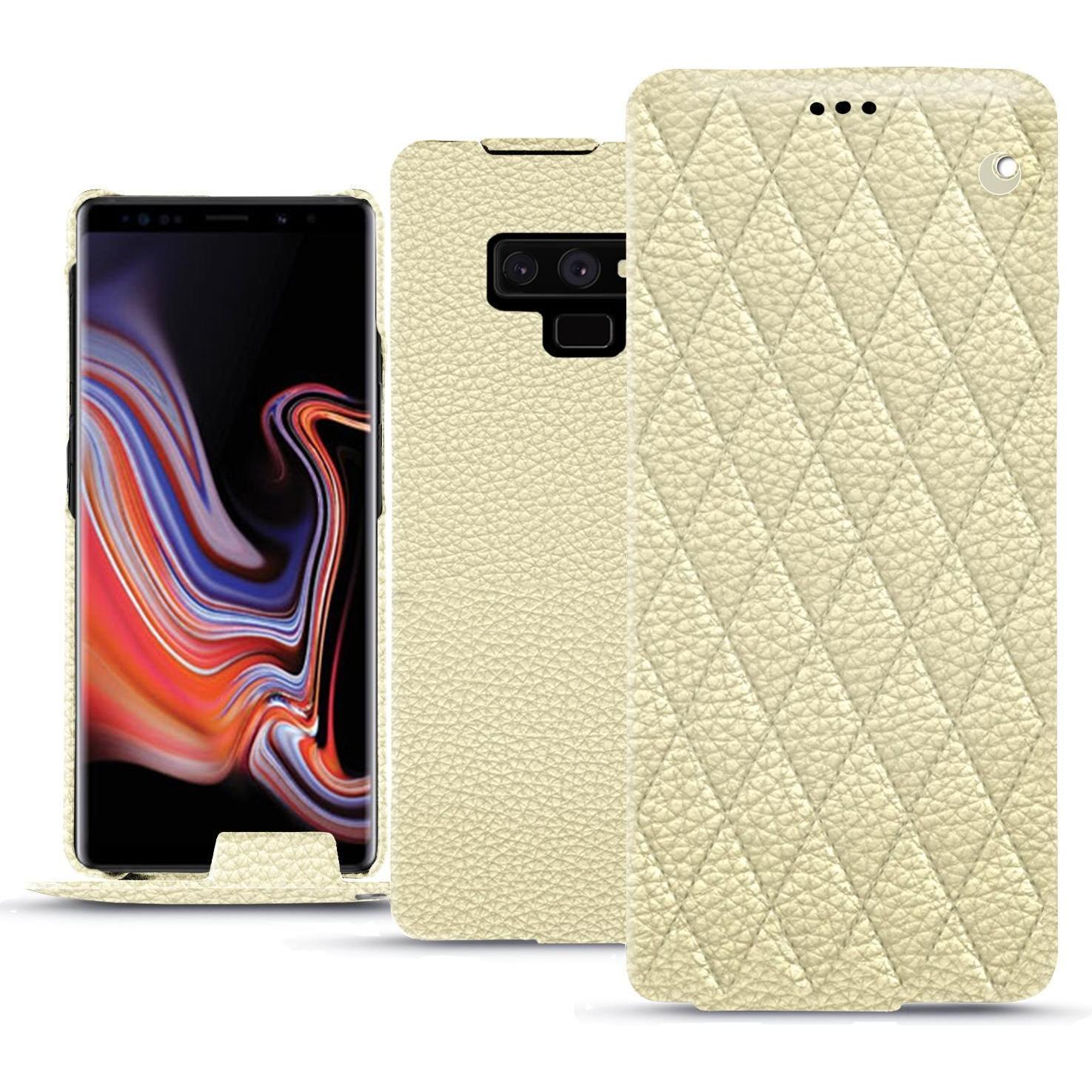 Noreve Lederschutzhülle vertikal (Samsung Galaxy Note 9), Smartphone Hülle, Beige