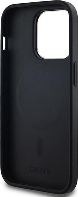 Actual product image DKNY DKHMP14LPCPVSLK iPhone 14 Pro 6.1" czarny/black hardcase Leather Checkered Mono Pattern MagSafe (Apple iPhone 14 Pro)