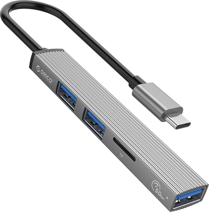 Orico Hub USB-C 3x USB-A Czyt Microsd 5 Gbps Alu (USB-C, 4 Ports)