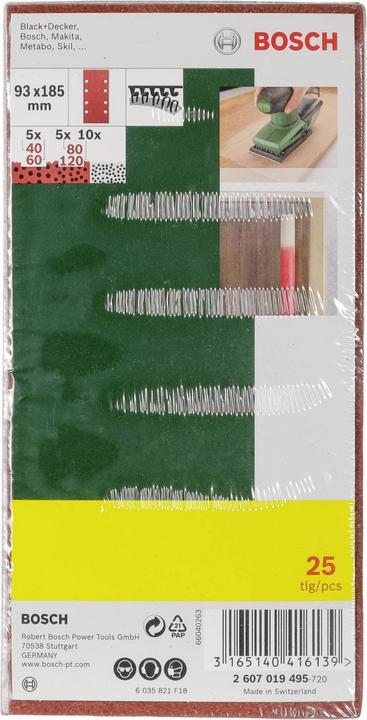 Actual product image Bosch Zubehör Orbital sander sanding sheet set mixed grit (120, 40, 60, 80)