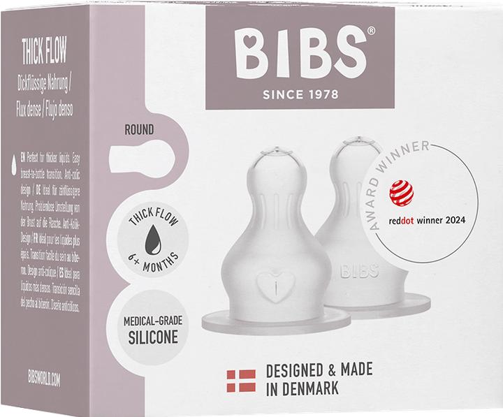 Actual product image Bibs - Baby Bottle Nipple Round Silicone 2 Pack - Thick Flow