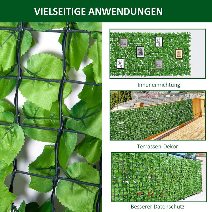 Produktbild Outsunny Sichtschutz Künstliche Hecke Wanddekoration (300 cm)