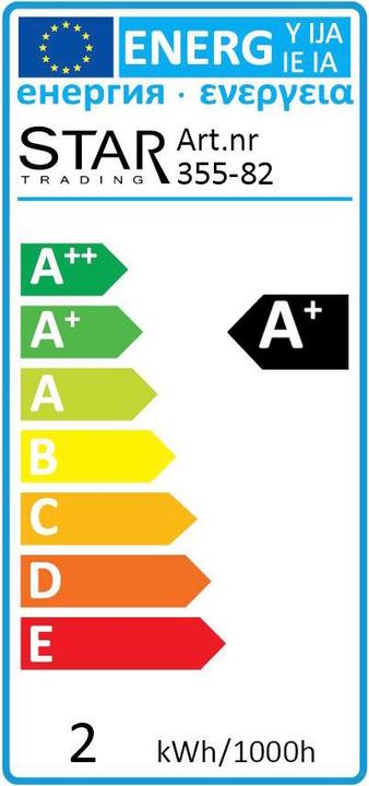 Energie-Label Star Trading Plain Smoke (E27, 1.80 W, 80 lm, 1 x, G)