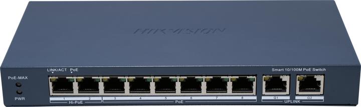 Actual product image Hikvision 8 Port Fast Ethernet Smart (10 ports)