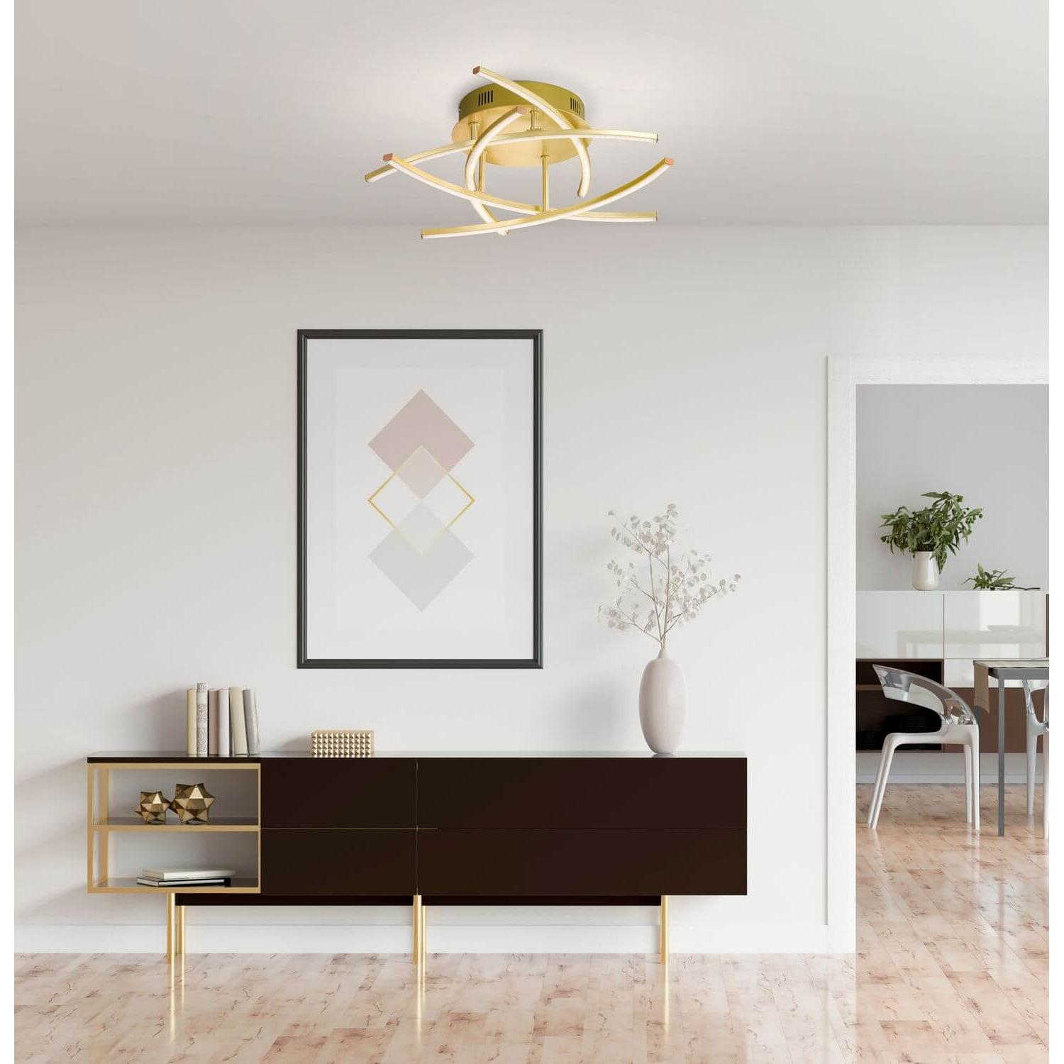Thumbnail - Fischer & Honsel, Wandleuchte + Deckenleuchte, Deckenleuchte Cross TW 5x LED 4,0 Watt, messingfarben, stufenlose CCT Ste...