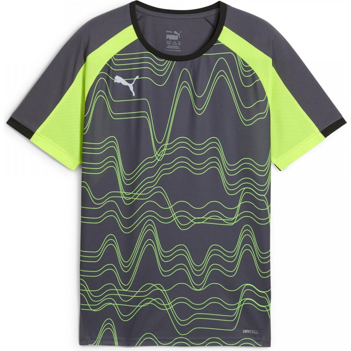 Puma, Jungen, Sportshirt, individualLIGA Graphic Jersey jr (176), Schwarz, 176