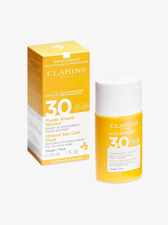 Image du produit Clarins Sun - Fluide Solaire Minéral Visage SPF30 (Crème solaire visage, SPF 30, 30 ml, 62 g)