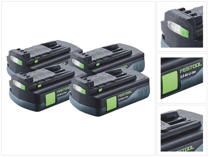 Produktbild Festool Akku Set 4x BP 18 Li 3,0 C Akku 18 V 3,0 Ah / 3000 mAh Li-Ion ( 4x 577658 ) mit (18 V)