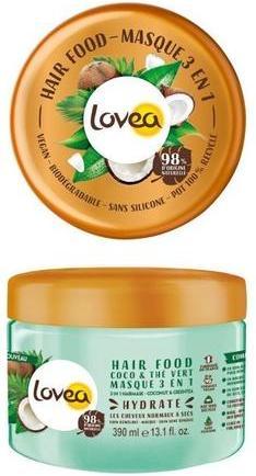Immagine prodotto Lovea Maschera alimentare per capelli 3 in 1 Tè verde e cocco (390 ml)