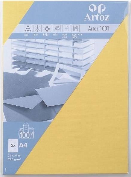 Artoz Cartes 1001 107696142 220g, jaune 5 feuilles (A4, 220 g/m²)