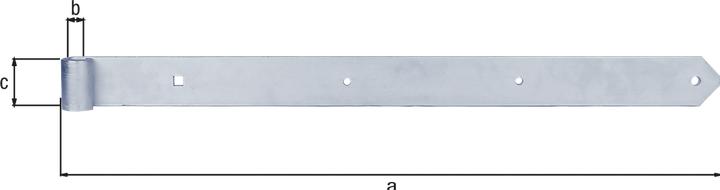 Actual product image GAH Shutter hinge length 800 x 20 x 60 mm thickness 8 mm steel electrogalvanised yellow Ø 20 mm rounded