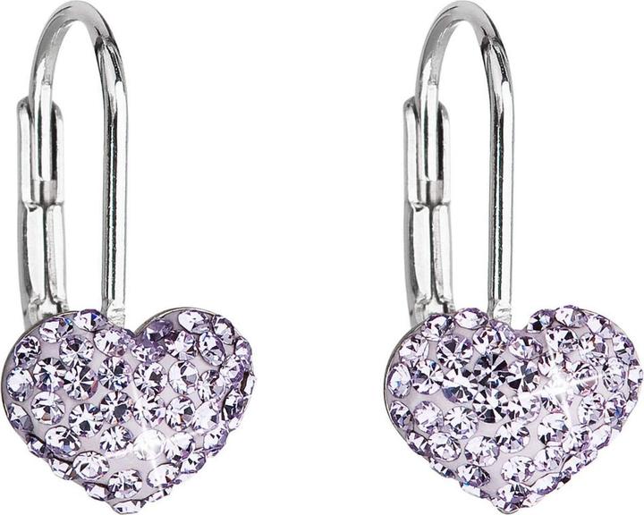 Immagine prodotto Evolution Group Orecchini a cuore con cristalli 31125.3 viola (L)