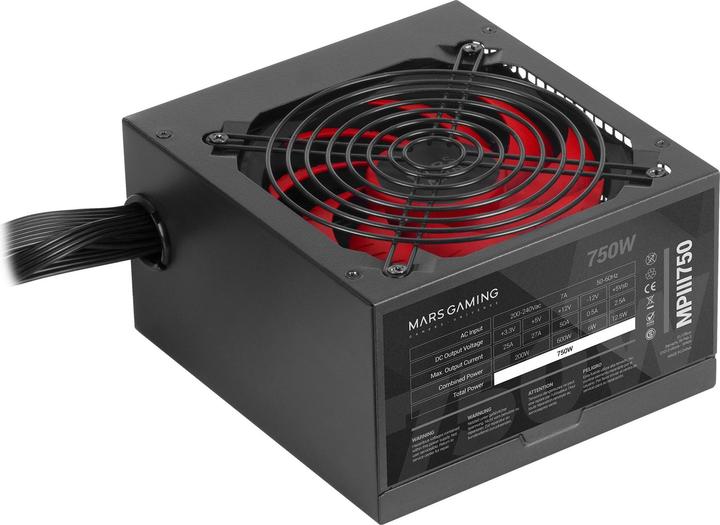 Actual product image Mars Gaming Alimentation ATX MPIII - 750W (Noir/Rouge) (750 W)