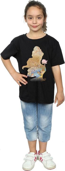 Actual product image Beauty And The Beast Girls Belle Silhouette Cotton T-Shirt (140, 146)