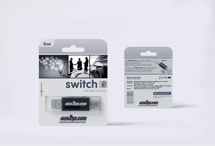 Image du produit Disk2go Switch (8 Go, USB-A, USB-C)