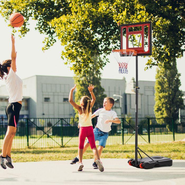 Produktbild Swisshandel24 Basketballständer Outdoor mit Rollen, 160-210 cm höhenverstellbar Basketballkorb