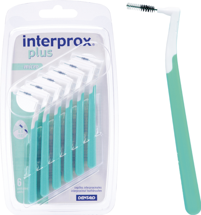 Actual product image Dentaid interprox plus micro green interdental brush, 6 pcs ZBU (6 x, 2.40 mm)