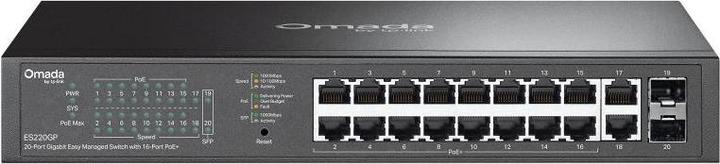 Produktbild TP-Link 20-Port Gigabit PoE+ Switch mit Cloud Management & 16 PoE-Ports (20 Ports)