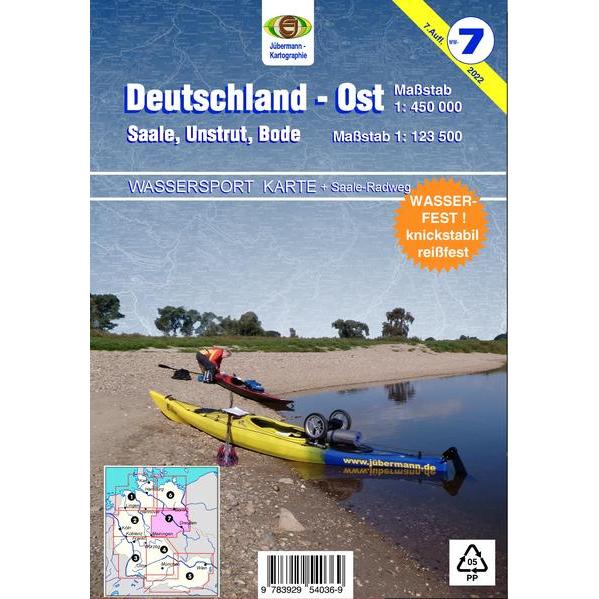 Wassersport-Wanderkarte 07. Deutschland Ost für Kanu- und Rudersport, Landkarte