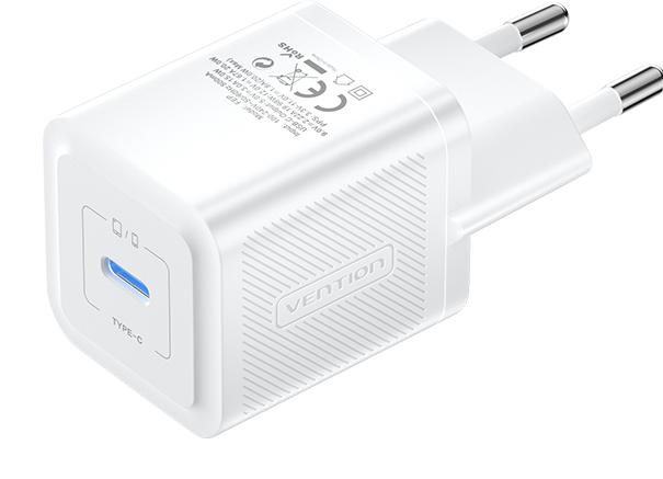 Produktbild Vention Wall charger,, FEPW0-EU, USB-C, 20W, GaN (white) (20 W, 1 Port)