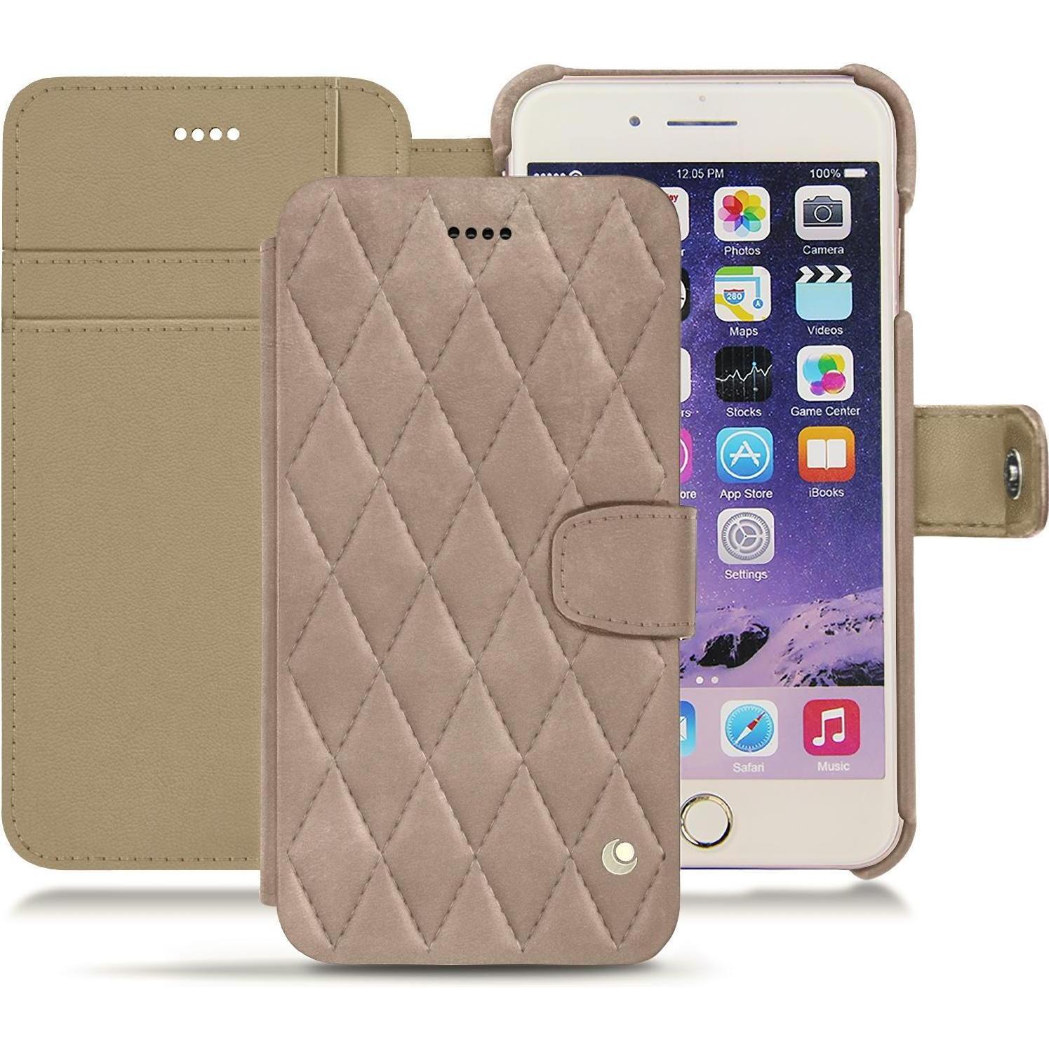 Noreve Lederschutzhülle Wallet (Apple iPhone 7 Plus), Smartphone Hülle, Beige
