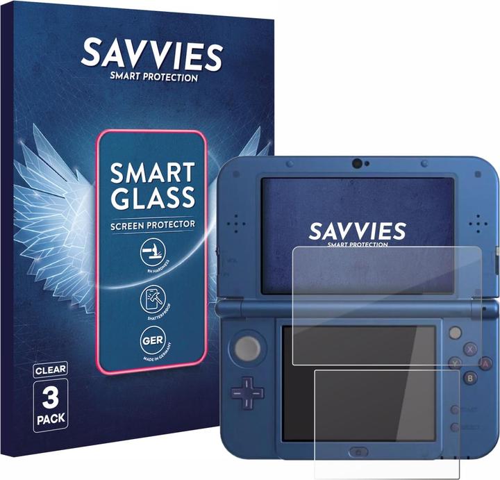 Produktbild Savvies Panzer Schutzglas für Nintendo New 3DS XL Schutzfolie Displayschutz Display Schutz Glas Folie klar