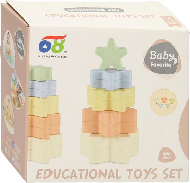Actual product image Toddler stacking tower star pastel, 5 pcs.