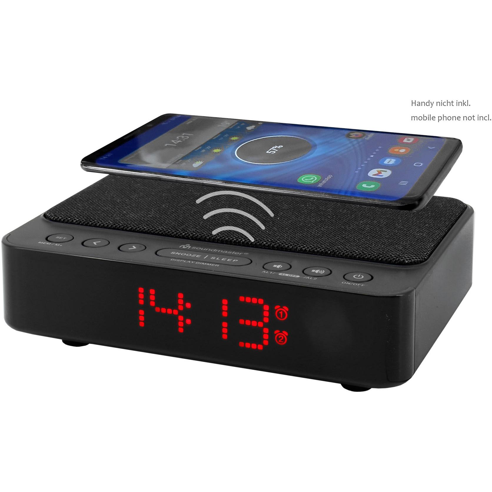 Soundmaster, Wecker, UKW-PLL Uhrenradio UR124SW, mit kabelloser Ladefunktion