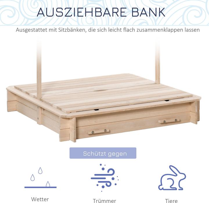 Actual product image Outsunny Sandpit with adjustable roof