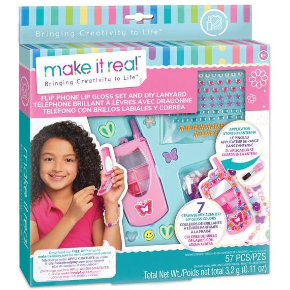 Make it Real Flip Phone Lip Gloss Set and DIY Lanyard