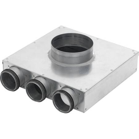 Lindab, Belüftungssystem, Ventilboks PVCU Ø125 med 2 tilslutninger Ø63