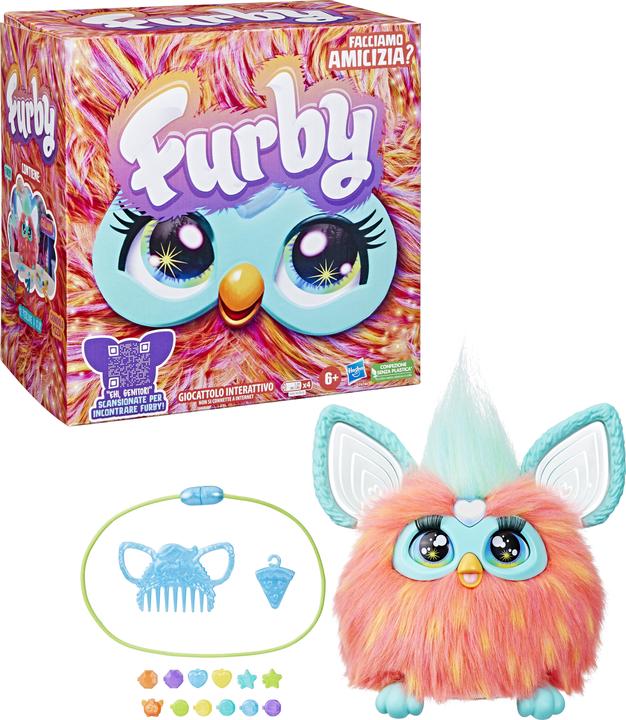 Productafbeelding Furby interactief pluchen speelgoed (oranje) - Italiaanse stemuitvoer (15 cm)