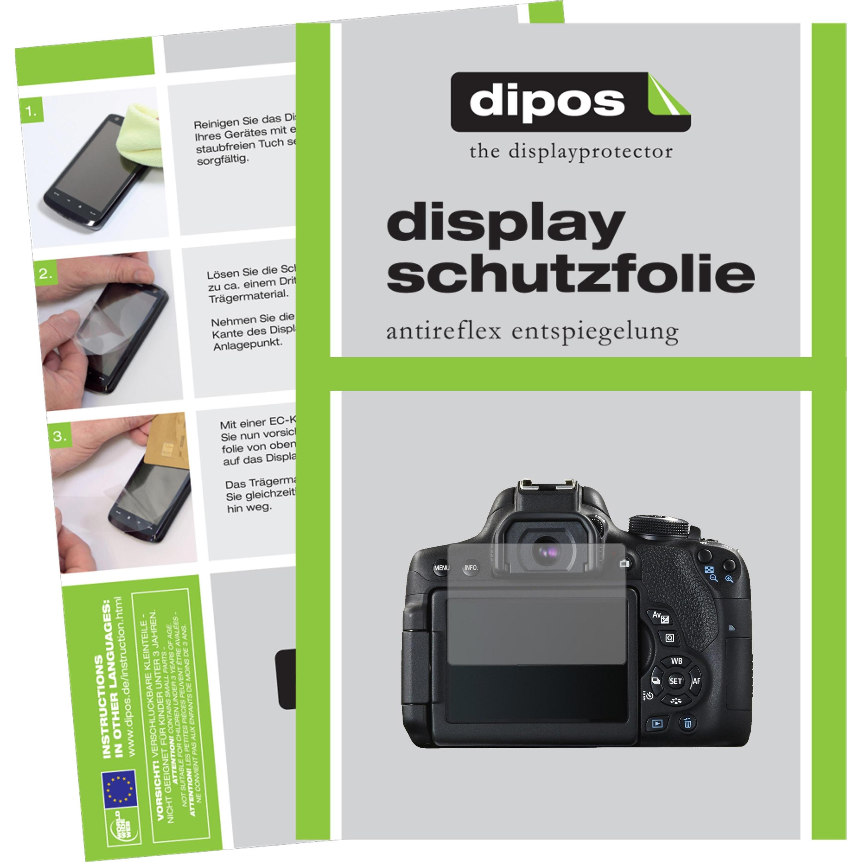 Dipos Displayschutzfolie Antireflex (Displayschutz, Canon EOS 750 D SLR), Kameraschutz, Transparent