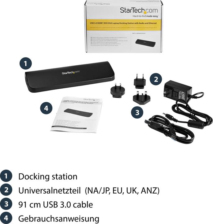 Produktbild StarTech Usb3sdockhdv (USB-B, 1 Port)