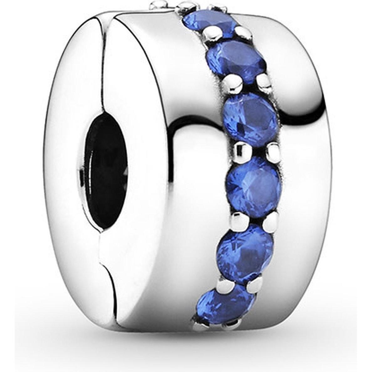 Pandora, Ciondolo collana, Charms/sfarfallio blu della clip del percorso di incandescenza/sfarfallio, (Argento 925)