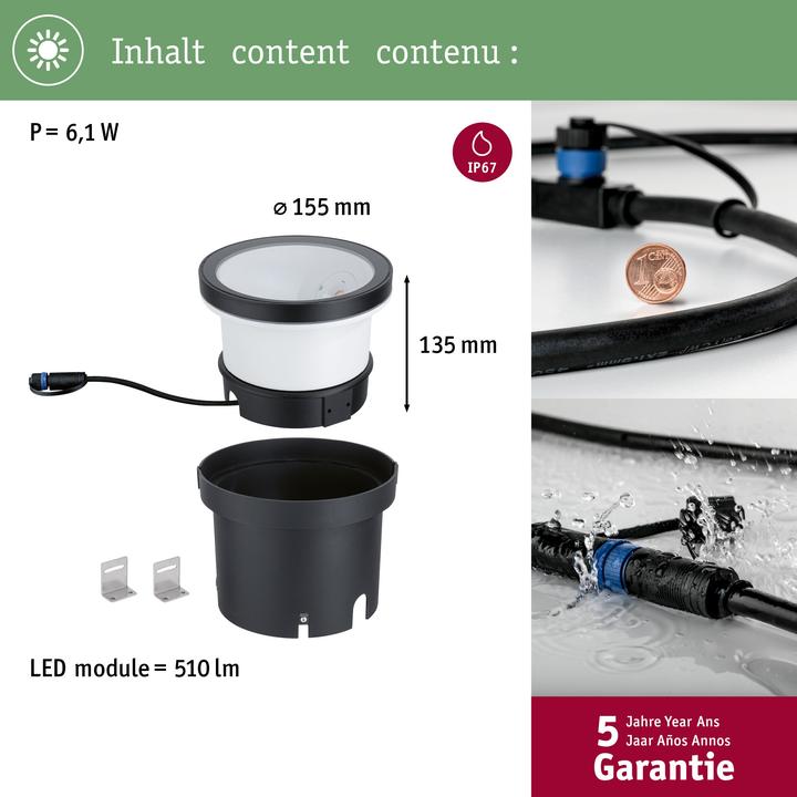 Produktbild Paulmann Outdoor Plug & Shine Wallwasher Ocos (510 lm, IP67)