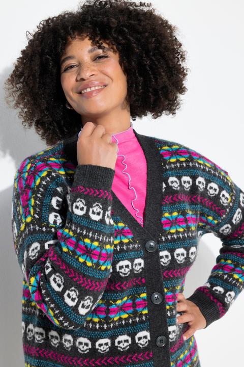 Produktbild Angel of Style Strickjacke, oversized, Totenköpfe, Ballon-Langarm (46, 48)