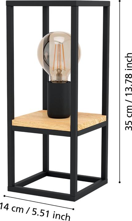 Produktbild EGLO Tischleuchte LIBERTAD 1x E27 Schwarz/Braun (0 lm, E27)