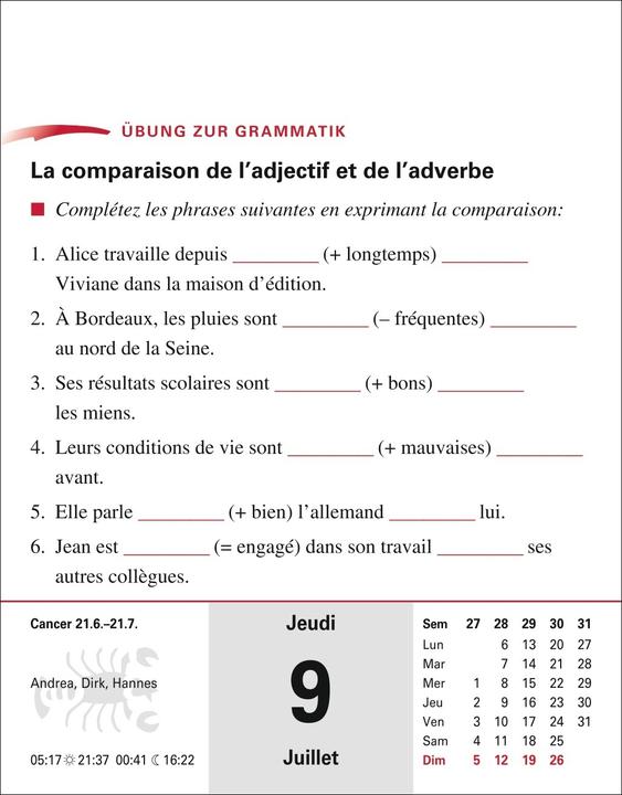 Produktbild Harenberg Französisch Sprachkalender 2026 - Französisch lernen leicht gemacht - Tagesabrei (Deutsch)