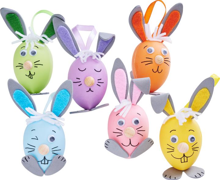 Produktbild VBS Bastelset "Bunte Hasen", 6 Stück
