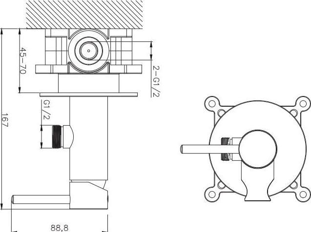 Actual product image Omnires y - inbouw bidetkraan, met sproeier, inbouwdeel, chroom