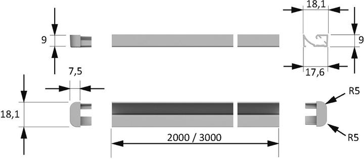 Produktbild Halemeier LED Ein-/Anbauprofile ChannelLine M ohne Lichtblende