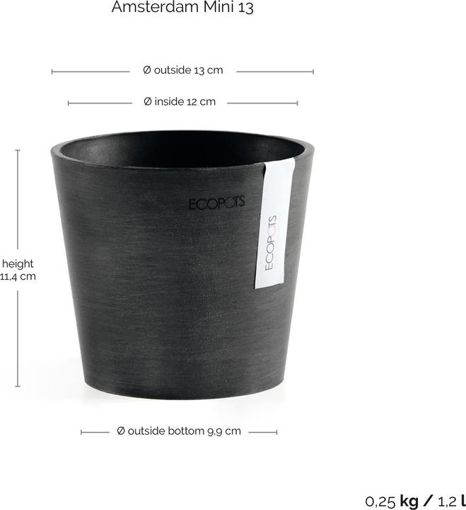 Actual product image Ecopots Amsterdam Mini (13 cm)